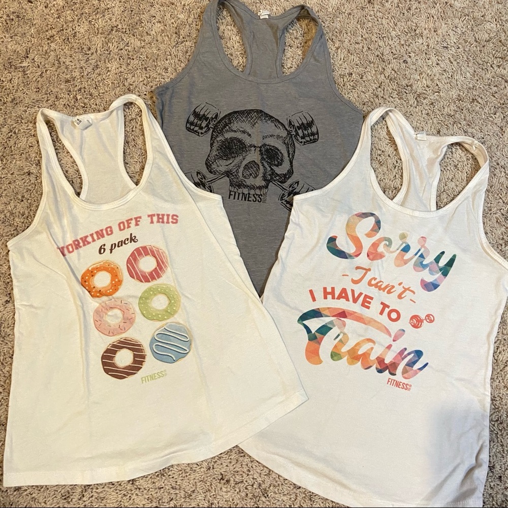 Fitness Tee Co Racerback Tank Top Lot